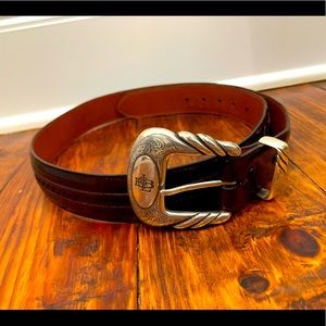 Lucchese men’s black cherry western belt, size 40.